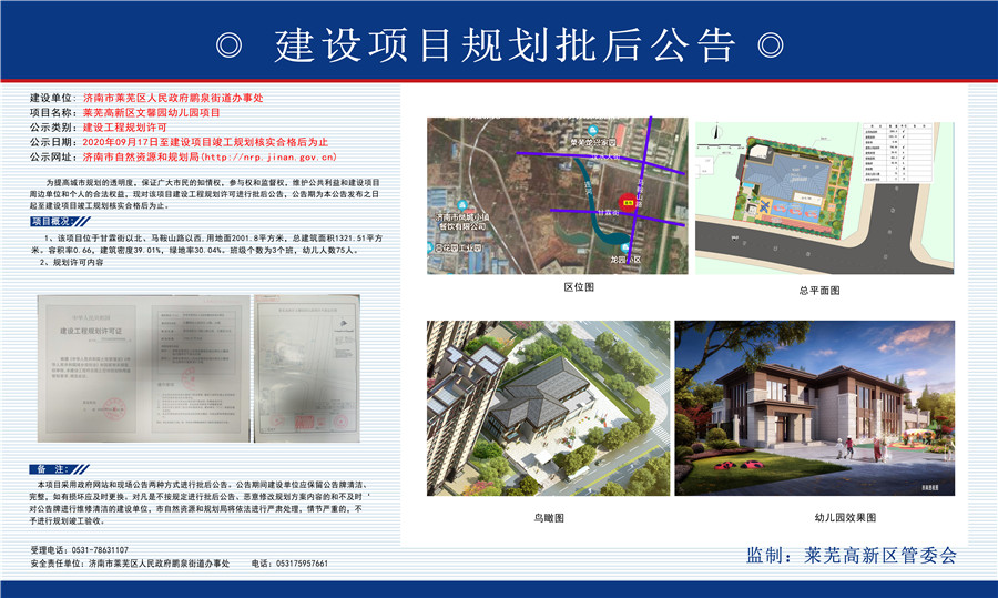 好消息！翰林名苑幼儿园规划许可批后公示(图1)