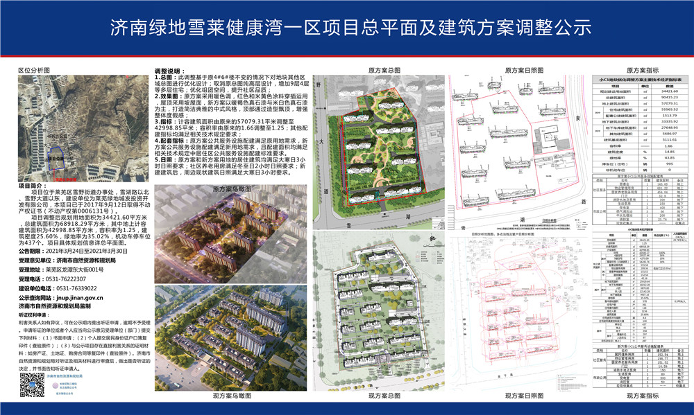 济莱绿地雪莱健康湾一区项目总平面及建筑方案调整公示(图1)