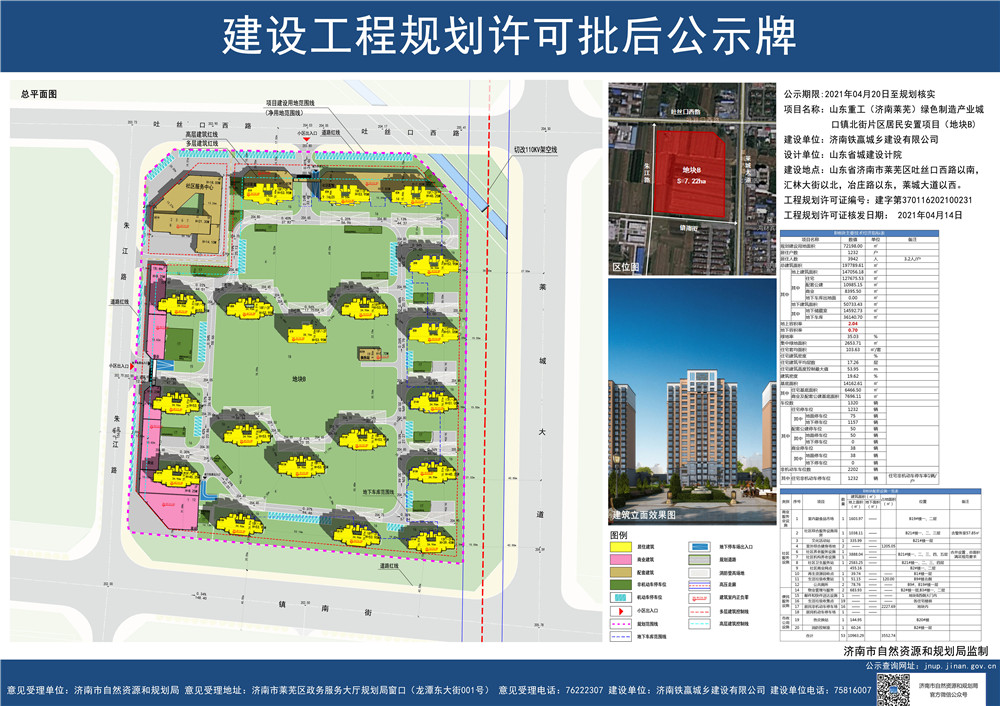 涉及1580户，口镇北街片区居民安置项目（地块B、地块C）建设工程规划批后公示(图1)
