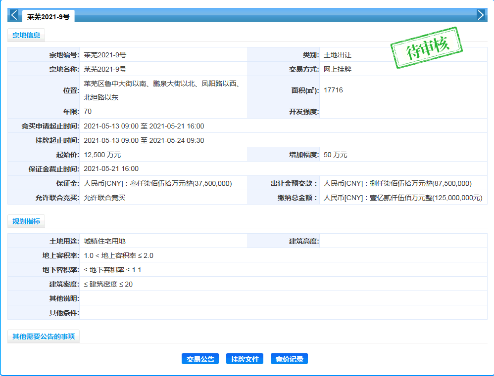 新地王诞生，莱芜区钢城区集中土拍盛宴落幕，共计揽金超18亿！(图8)