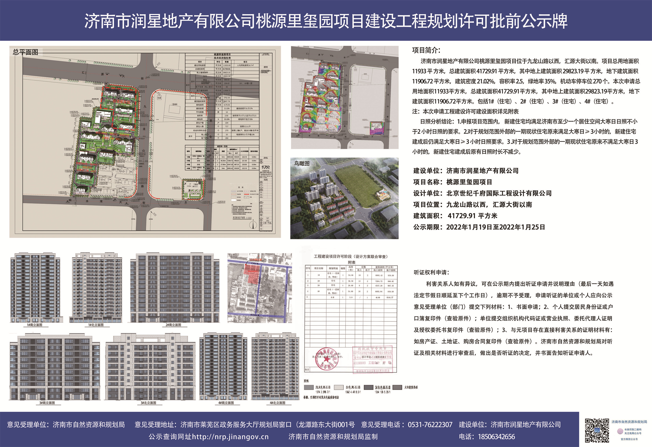 4栋住宅楼共224户！桃源里玺园项目建设工程规划许可批前公示下发(图1)