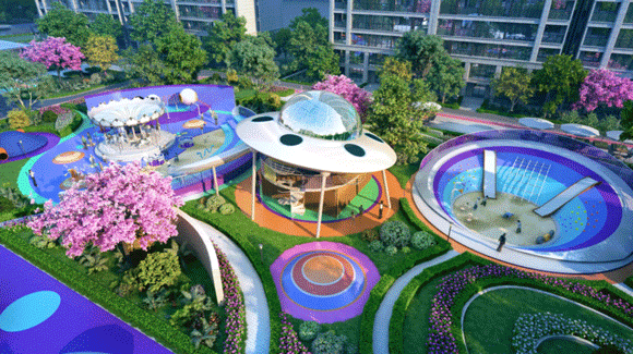 莱芜小区的内卷？凤栖台星际主题庭院大公开(图4)